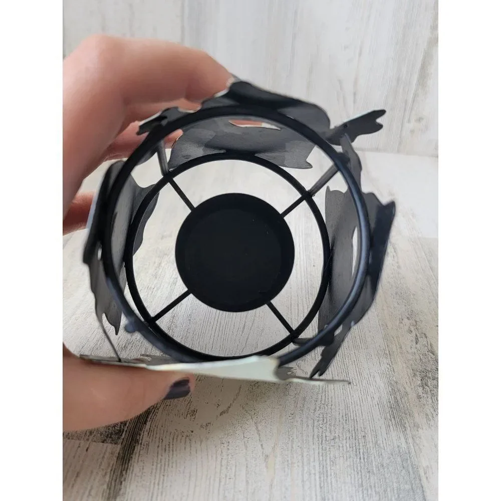 Halloween white ghost AS IS metal tea‎ light candle holder home decor